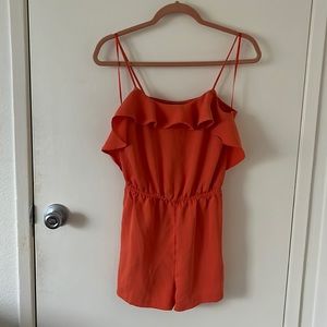 Orange Ruffle Romper
